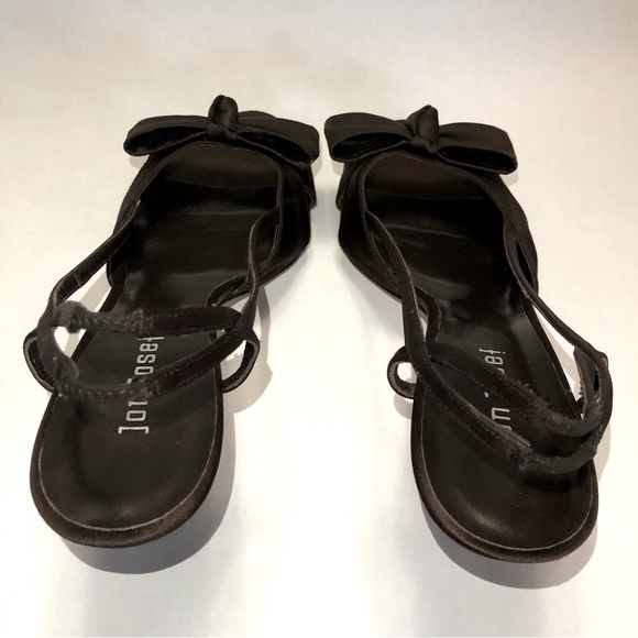 Jon Josef Brown Satin Slingback Pumps with Bow, size 10B. - Picture 4 of 12